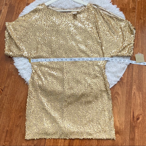 Aidan Mattox Cold Shoulder Sequin Beading Dress 12 - Picture 9 of 9